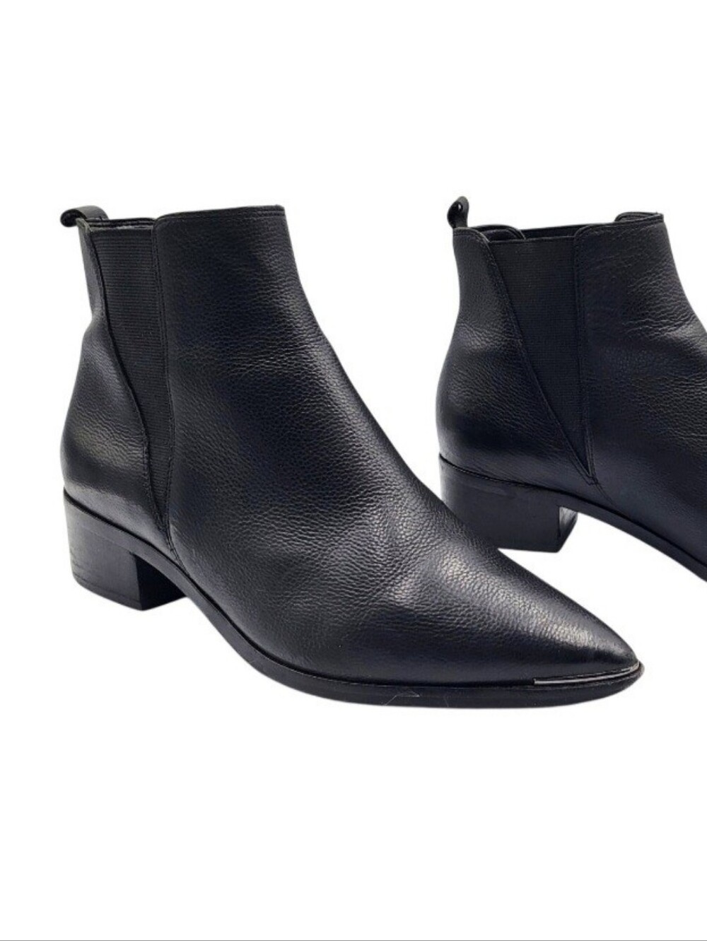 Marc Fisher Women Size 8.5 LTD Yale Pointed Toe Black Leather Chelsea Ankle Boot
